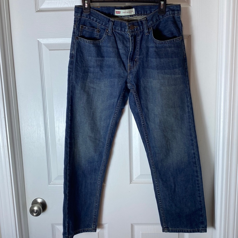 Levi Strauss 505 Jeans Womens Blue Regular Adjustable Waist 30 Pockets Denim